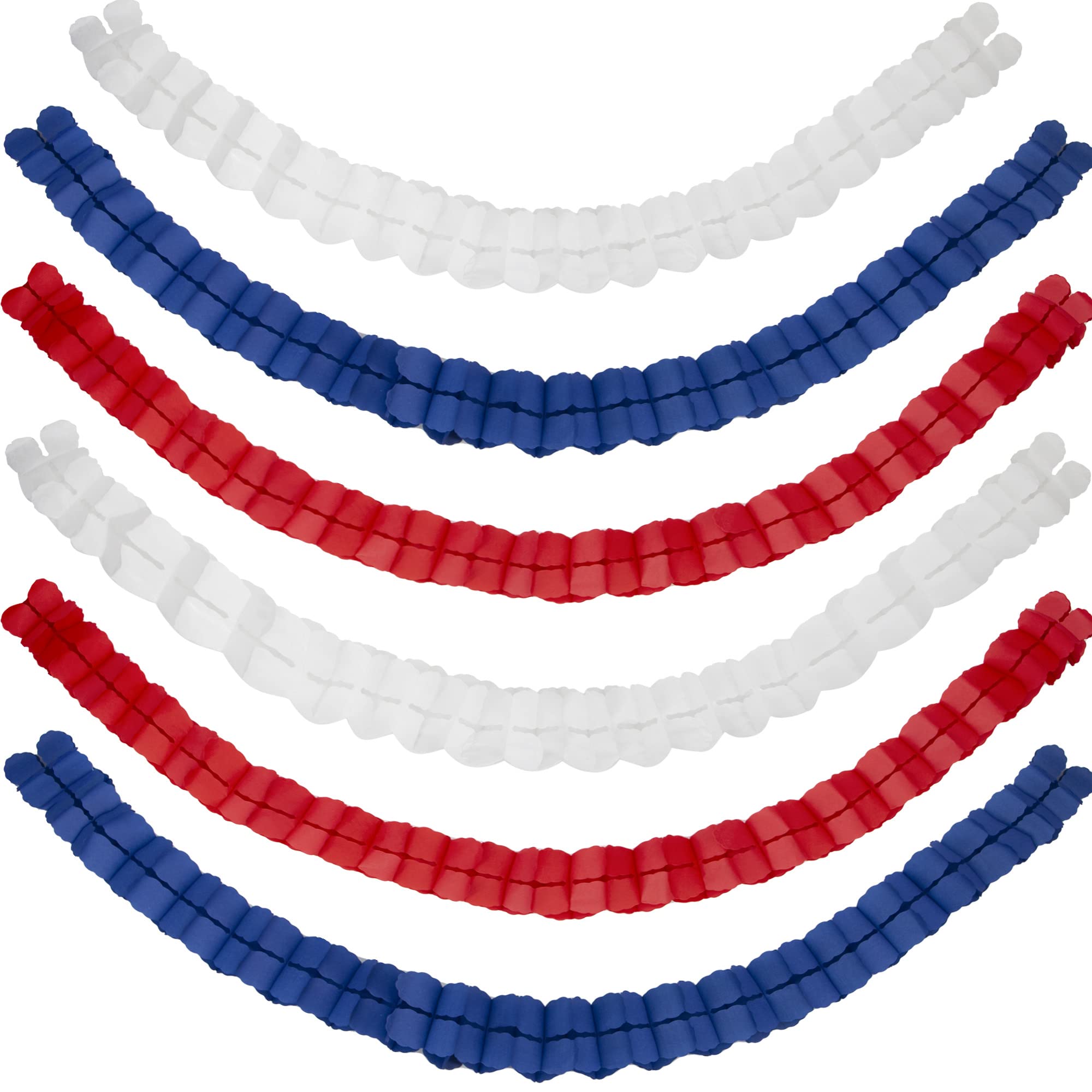 Time to Sparkle 6 Pack Four Leaf Paper Garland 16.5 * 11.5cm Reusable Foldable Towel Garland Ribbon Wedding and Event Party Decoration Hanging Paper Flower Decoration Mix Red/Blue