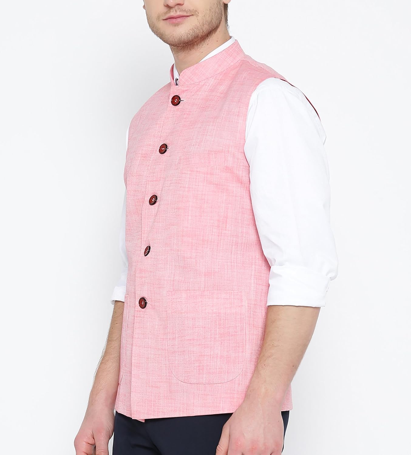 shaftesbury london men's cotton nehru jacket