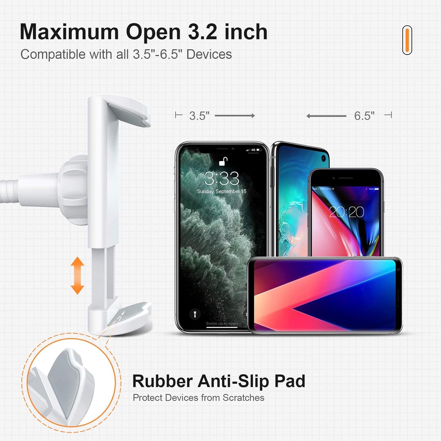 Cell Phone Stand, 360° Angle Height Adjustable Phone Holder for Desk Flexible Desktop Mount for iPhone 14, 13 12 11 Pro Mini - Image 5