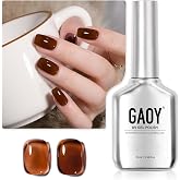 GAOY Jelly Nude Gel Nail Polish, 16ml Sheer Dark Brown Translucent Soak Off Gel Polish, UV Light Cure for Nail Art DIY, 1628 