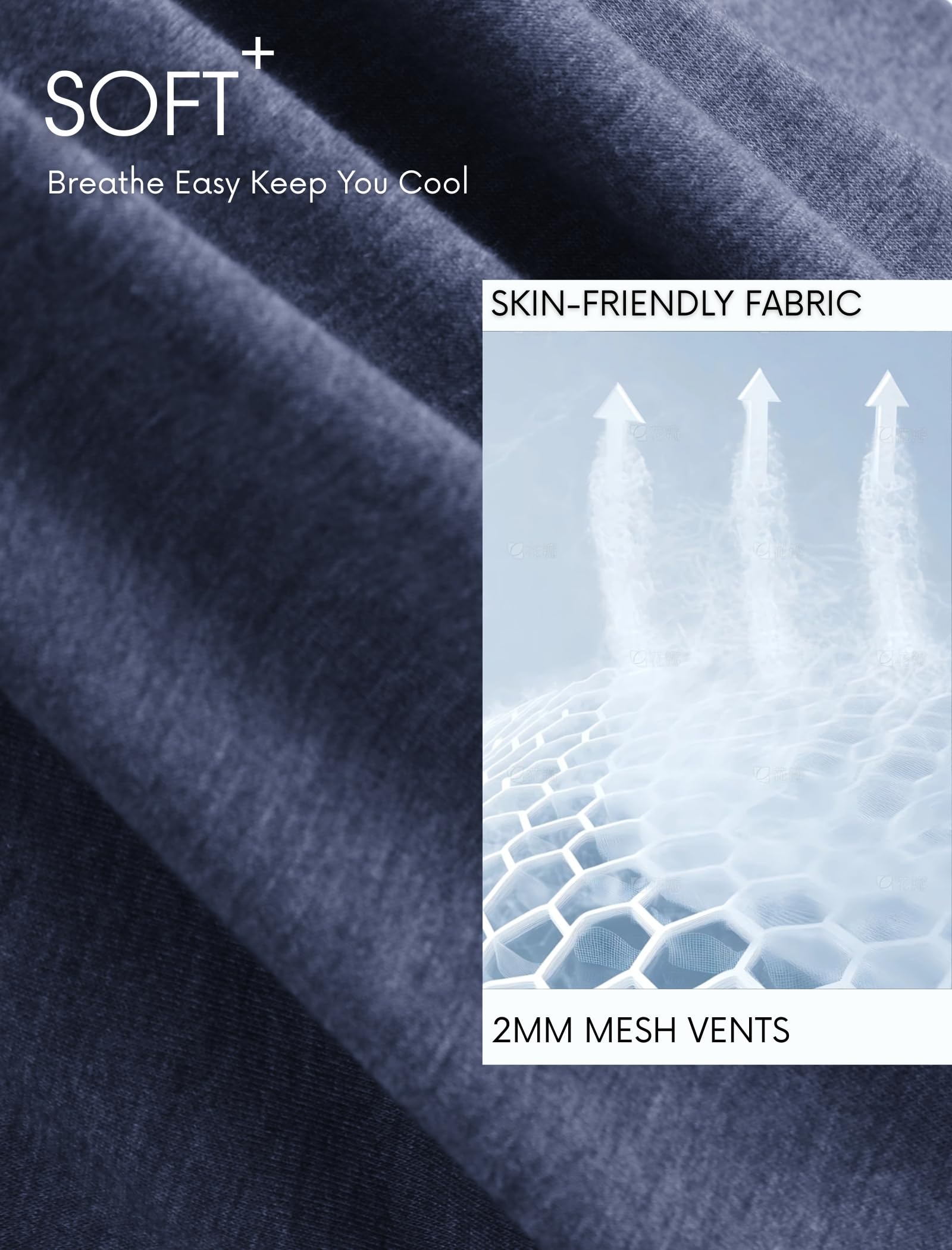 PINSPARK Short Sleeve Hoodies for Men Lightweight Pullover - Quick-Dry Athletic Hooded T-Shirt for Gym Workout Fitness Navy Blue