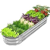GADI 67-Inch Galvanized Raised Garden Bed, Metal Planter Box for Vegetables and Flowers, Large Outdoor Gardening Kit, Easy DI