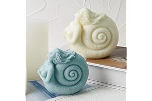 EVERELAM Conch Candle Mold Conch Mold Animal Mold Conch Girl Mold Conch Resin Mold Clay Mold Jewelry Resin Casting Mold Candle Making Molds Craft Supplies 3D Mold Silicone Mold for Resin Casting Mold