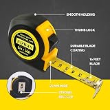 RIZIKIN Heavy Duty Tape Measure 5m 16ft Stainless Steel Retractable Tape view 2