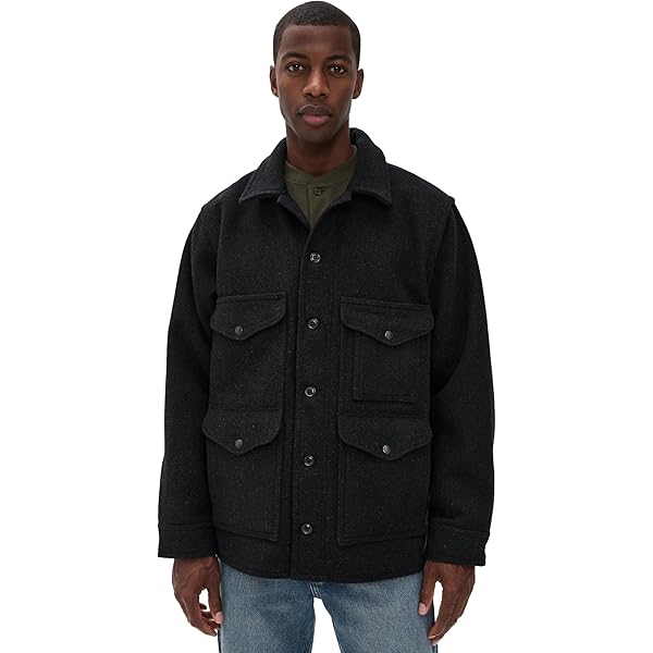 Filson Mens Mackinaw Wool Jacket Dark Navy (US, Alpha