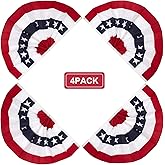 BAEONY American Pleated Fan Flag, 1.5x3 Feet Patriotic Flag United States Half Fan Banner with Brass Grommets for 4th of July Decorations 4 Pack