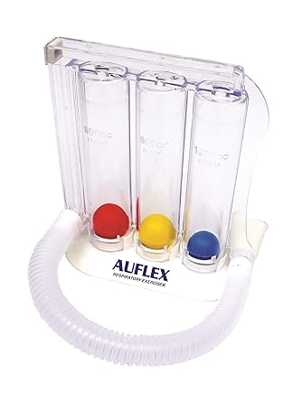 AuFlex Deep Breathing Lung Exerciser 3-Chamber Incentive Spirometer, Respiratory Exerciser (600 Cc/Sec To 1200 Cc/sec)
