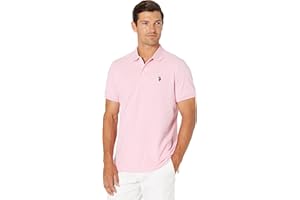U.S. Polo Assn. Men's Solid Short Sleeve Interlock Polo Shirt, Golf Shirts for Men, Business Casual Polos