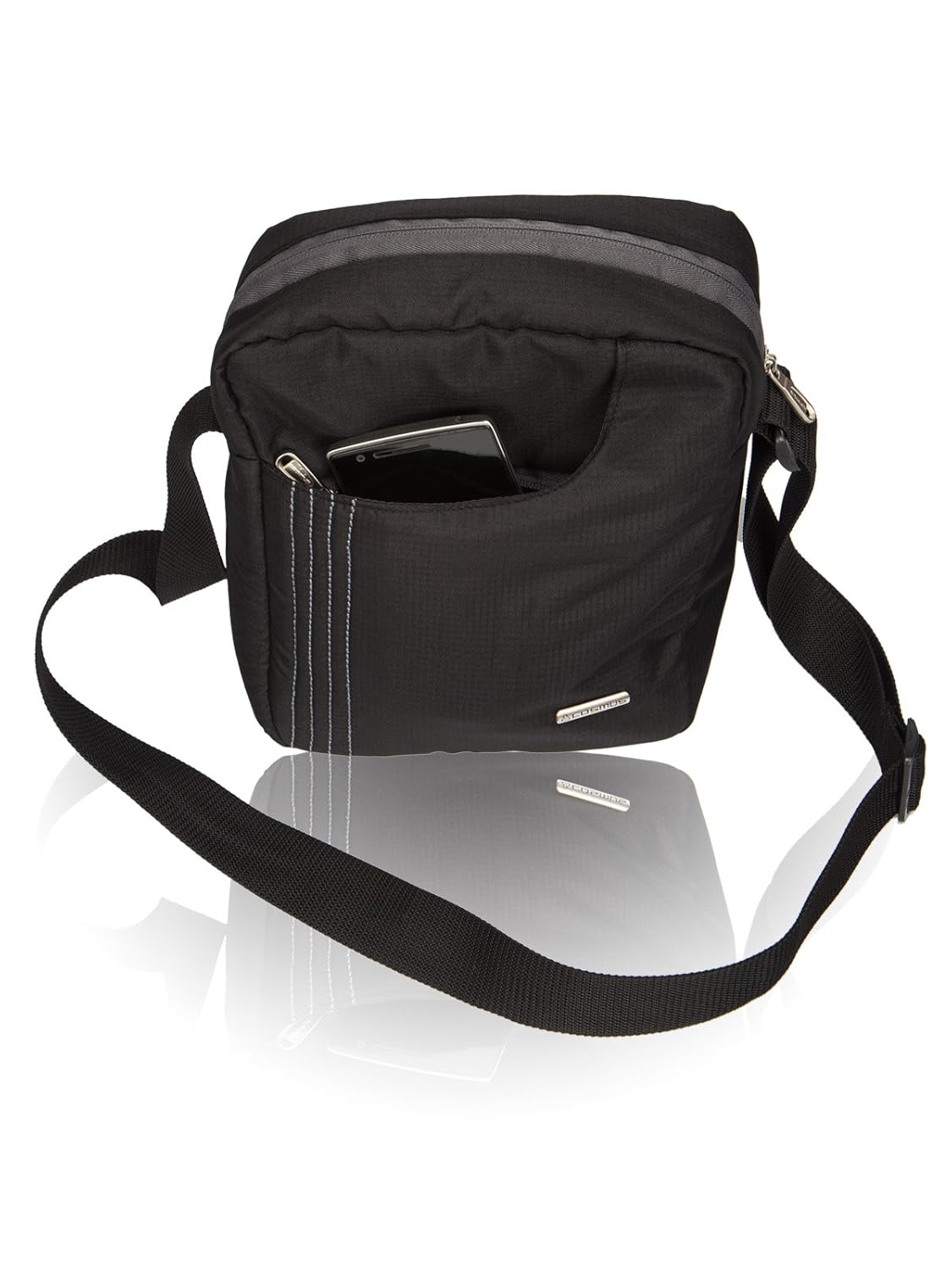 cosmus polyester black sling & cross-body bag for unisex