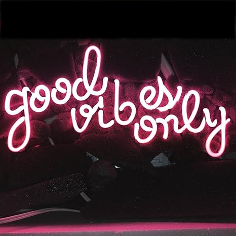 Liqi'Good Vibes nur echt Glas Handarbeit Neon Wand Schilder für Home Decor Wandleuchte Room Decor Home Schlafzimmer Mädchen P