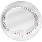 Baby Heart Bracelet 925 Sterling Silver Adjustable Infant Bracelet for Baby Girls Love Heart Charm Bead Bracelet Newborn to Toddler Elegant Keepsake Christening Gift