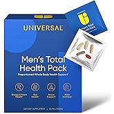Men's Total Health Daily Vitamin Packs - 22 Essential Minerals & Vitamins for Men, All-in-One Multivitamin Supplement for Energy, Stress Support, Heart, Gut Health with Krill Oil, Adaptogens - 30 Pack