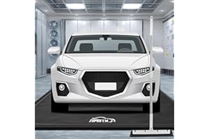 ZOMOFEW Garage Floor Containment Mats 7' 9" x 18' Containment Mat Black Garage Floor Mat for Heavy Duty Small/Midsize/SUV/Truck Garage Containment Mat with Squeegee