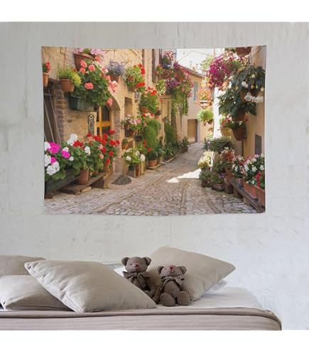 Tuscany Floral ゴブラン織　壁掛け　USA Amazon.com: Tuscany Tapestry Italy Old Stone Wall Flowers