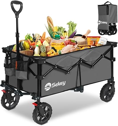 Sekey 135L Folding Festival Trolley All-Terrain Wheels 150kg Grey