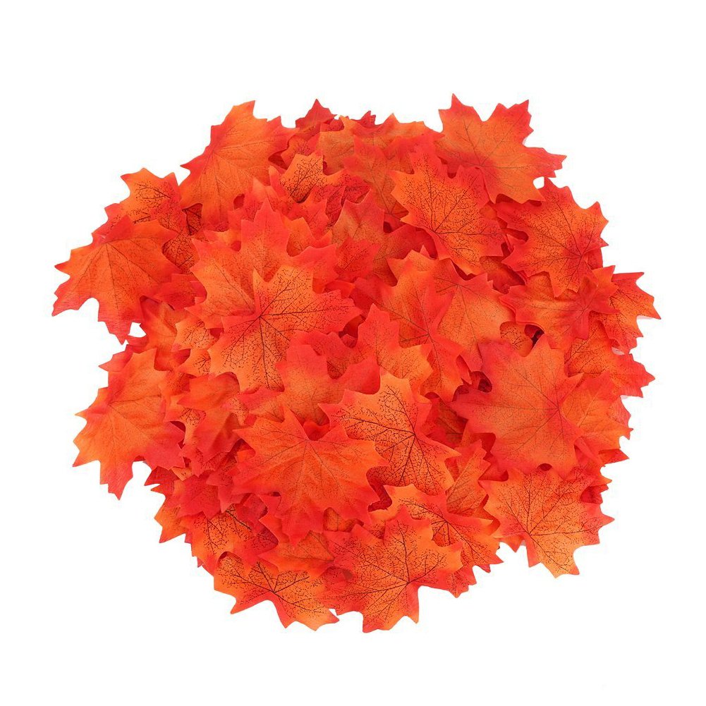 300pcs Artificial Fall Maple Leaves, 6 Mixed Colors Fall Leaves for Wedding, Festival and Events Outdoor Decorations by Ndier