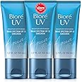 Biore UV Aqua Rich Daily Hydrating Facial Moisturizer with SPF 50 PA++++ | Oil Free Sunscreen for Sensitive Skin with Hyaluronic Acid, Non-Comedogenic, Dermatologist Tested, 1.7 Oz/3 Pack