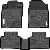 YITAMOTOR Floor Mats Fit for 2016-2021 Honda Civic Coupe/Sedan/Type R, 2017-2021 Honda Civic Hatchback, TPE All-Weather Custom Fit Floor Liners, Durable Anti-Slip Accessories, 1st & 2nd Row, Black