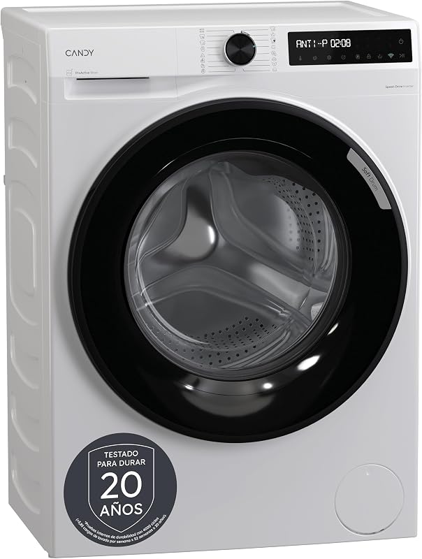 ProWash 500 BR 49SBL8-S, Lavadora 9 KG, 1400 RPM, Display Digital, Conectividad WIFI, 16 Ciclos, Motor Inverter, Inicio Diferido 24H, Bloqueo Infantil, Tambor 52,5cm, 72 DB, Blanco