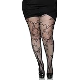Leg Avenue Women's Dark Alternative Clothes Patterned Tights with Designs Butterfly Tights