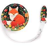 Mengduxd Retractable Mini Leather Tape Measure, Auto Retract Red Fox | Double Sided Graduations, Soft And Portable, Ldeal For Fabric Cutting, Body Measuring, Sewing, Tailoring, Handicrafts