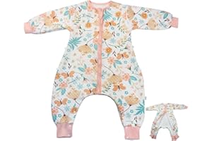 BYFRI Baby Sleep Sack with Feet 12-18 Months 1.0 TOG Toddler Sleep Sacks 18-24 Months Girls Cotton Wearable Blanket Long Sleeves Sleeping Bag - Butterfly