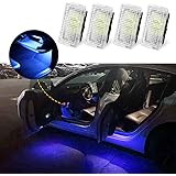 4 Pack Blue Interior Light Compatible with Tesla Model 3 Tesla Model X Tesla Model S, Car Light Bulbs Kit Fit for Tesla (4 Pa