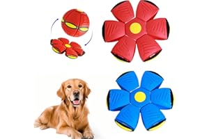 alfyng 2 Pack Flying Saucer Ball for Dogs, Pet Flying Discs Toys, Interactive Dog Disc Saucer Ball Toy, Dogs Games Toys for Medium Large Dogs Pet and Kids Outdoor Sports Exercise No Light