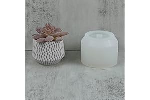 ANKTILY Water Ripple Striped Concrete Flower Pot Silicone Mold Plaster Succulent Planter Vase Mold Candle Pen Holder Epoxy Resin Cement Clay Mould