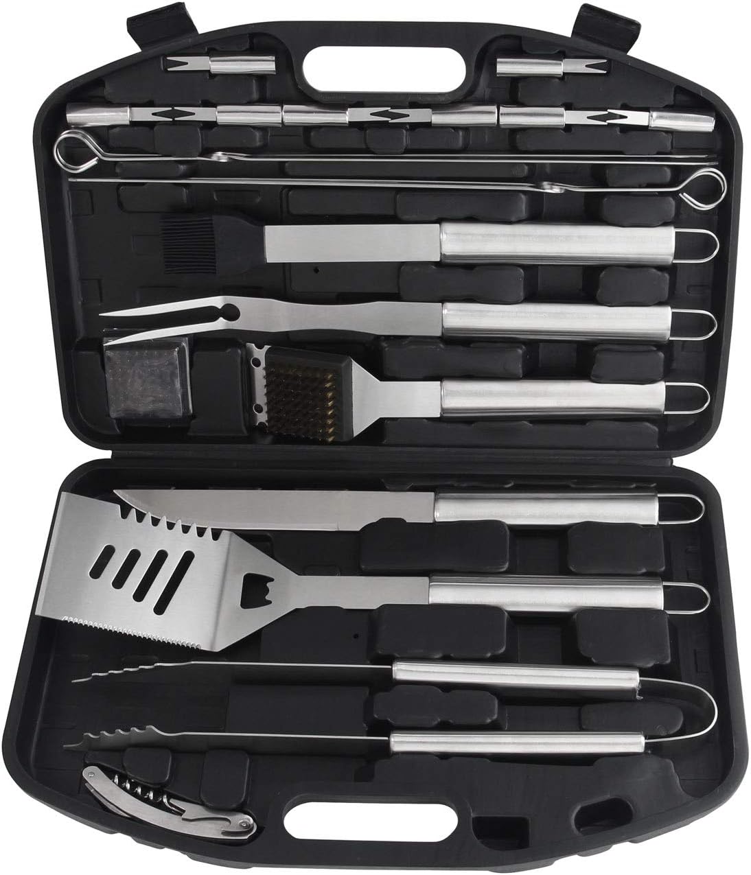 grilljoy 21Pcs Heavy Duty Stainless Steel BBQ Tool Set Kit for Men