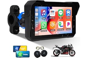 SIXWIN Portable GPS Navigation System Carplay for Motorcycle 5" HD IPS Touch Screen with Wireless CarPlay,Android Auto,Blueto