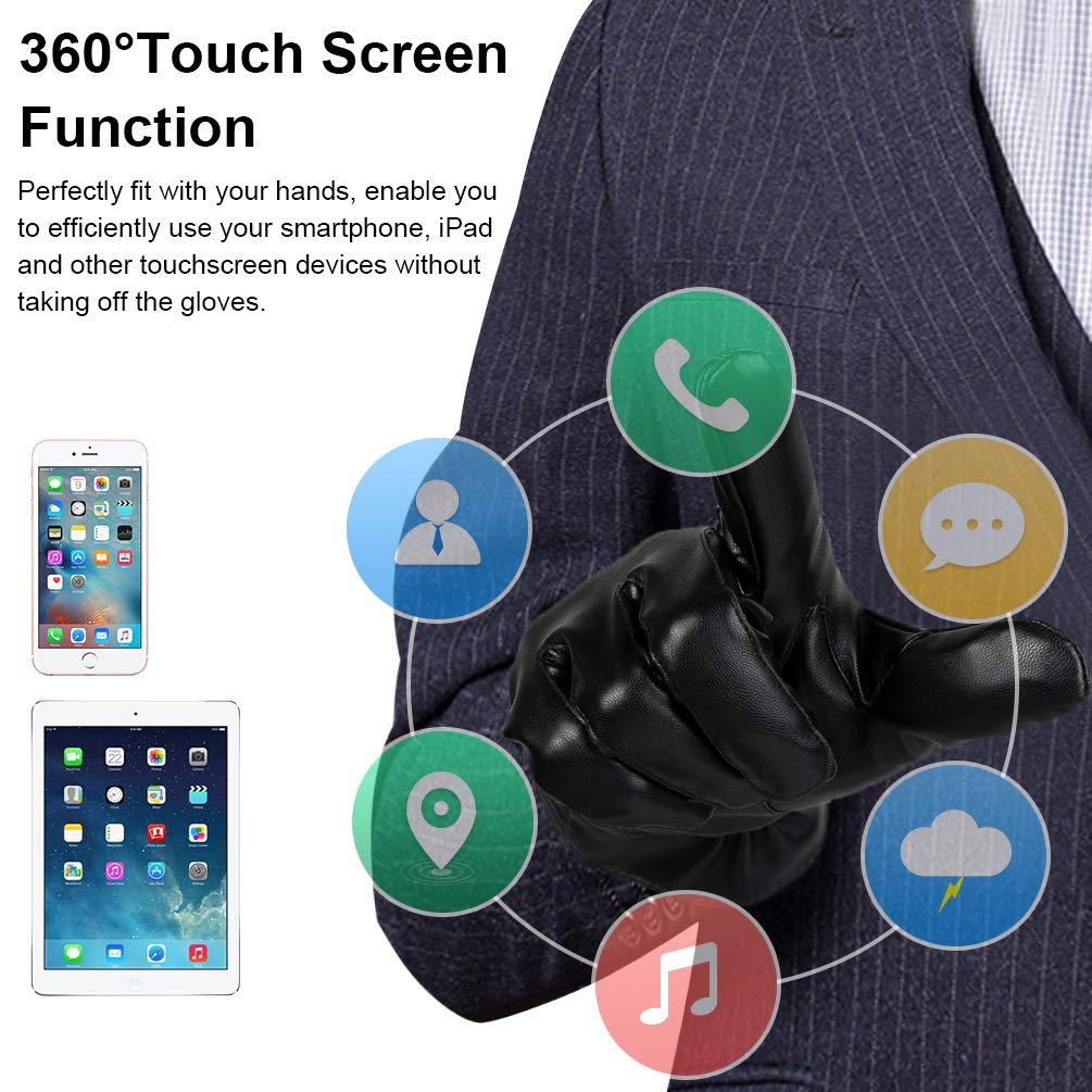 VBIGER Gants Hiver Chaud à écran Tactile Sports pour Hommes, Noir, M