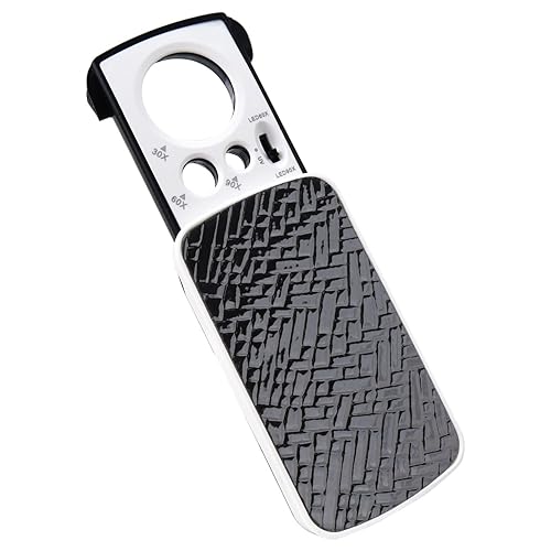 Pocket Magnifying Glass with Light,Bestaid 30X 60X and 90X Slide