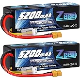 Zeee 3S 5200mAh Lipo Battery 11.1V 80C Hard Case RC Battery with XT60 Plug for RC Car Boat Truck Tank Racing Models(2 Pack)