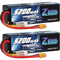 Zeee 3S 5200mAh Lipo Battery 11.1V 80C Hard Case RC Battery with XT60 Plug for RC Car Boat Truck Tank Racing Models(2 Pack)
