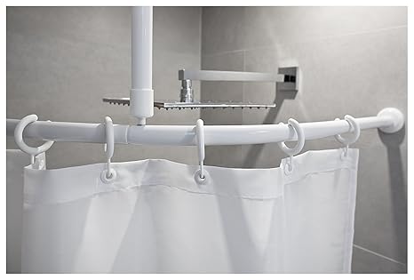 Tropik Home Curved Shower Curtain Rail Pole Rod With Ceiling