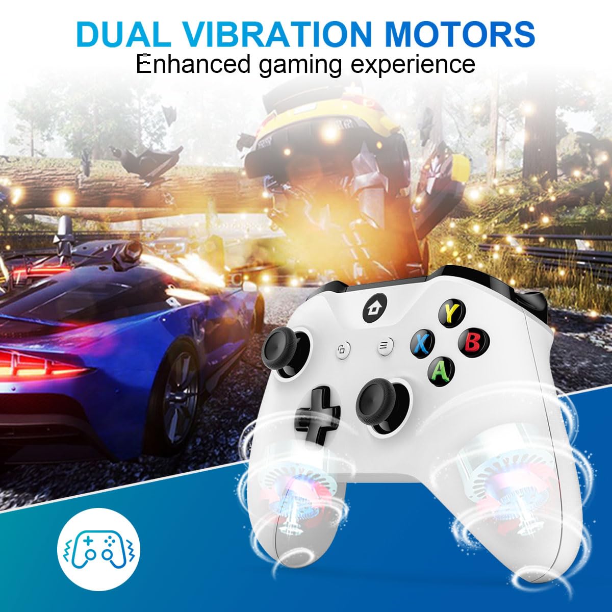 SHINXIN Xbox Controller Wireless, Xbox One Controller, Compatible with Xbox One X|S, Xbox Series X|S, Xbox One, Windows PC - White
