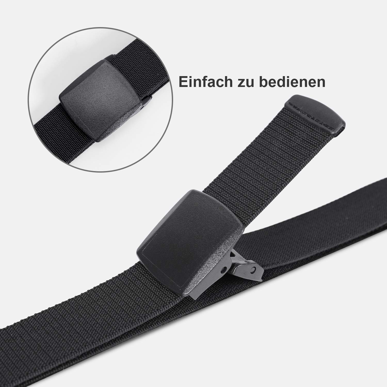 JasGood Herren Gürtel Nylon Stoffgürtel Verstellbarer Wasserdichte Taktische Gürtel mit YKK Kunststoff Schnalle Länge 125cm