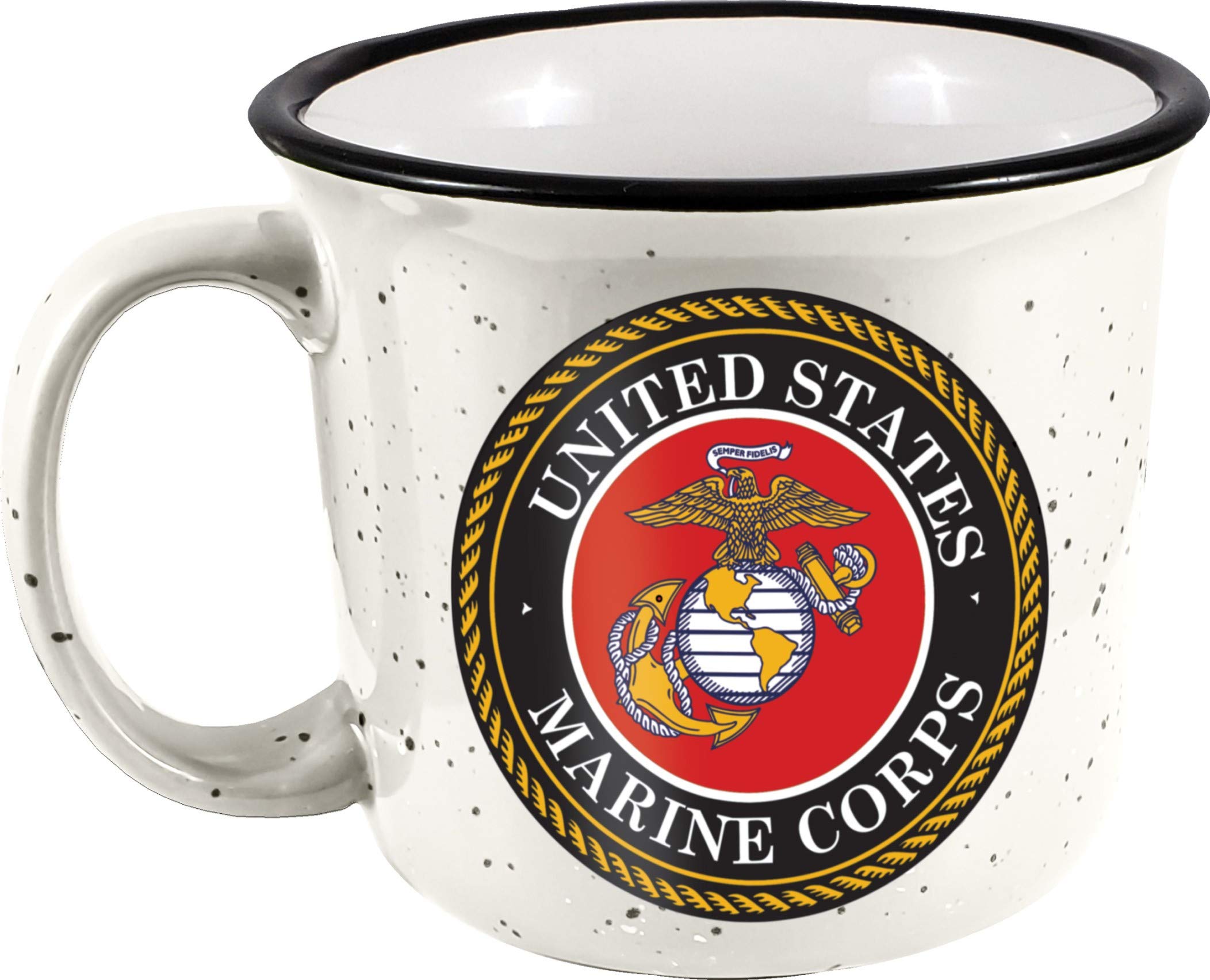 Photo 1 of Spoontiques Ceramic Camper Mug, 14oz - Microwave & Dishwasher Safe, for Cold & Hot Beverages - Marines