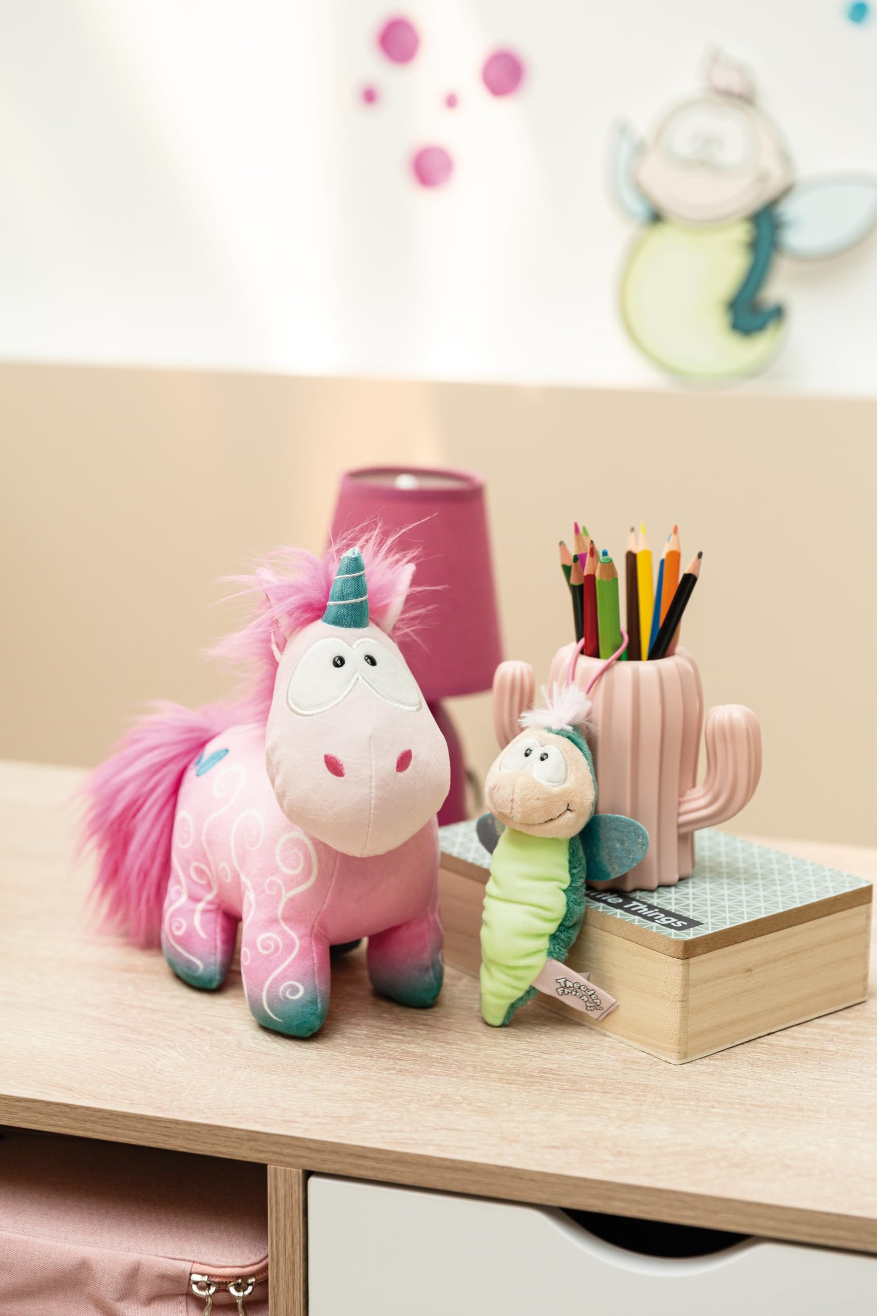 NICI Kuscheltier Einhorn Midnight Floral 22 cm – Stofftier aus weichem Plüsch zum Kuscheln und Spielen, Plüschtier für Kinder & Erwachsene, 49106, tolle Geschenkidee, pink 6