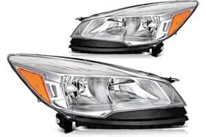 LBRST Headlight assembly Fit For Ford For Escape 2013-2016 Chrome Housing Clear Lens Amber Reflector Driver and Passenger Sid