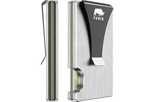 furid Minimalist Wallet for Men Slim: Tactical Wallet - Metal Wallet with Money Clip - RFID Wallet with ID Holder - Credit Card Holder - Front Pocket Wallet for Men