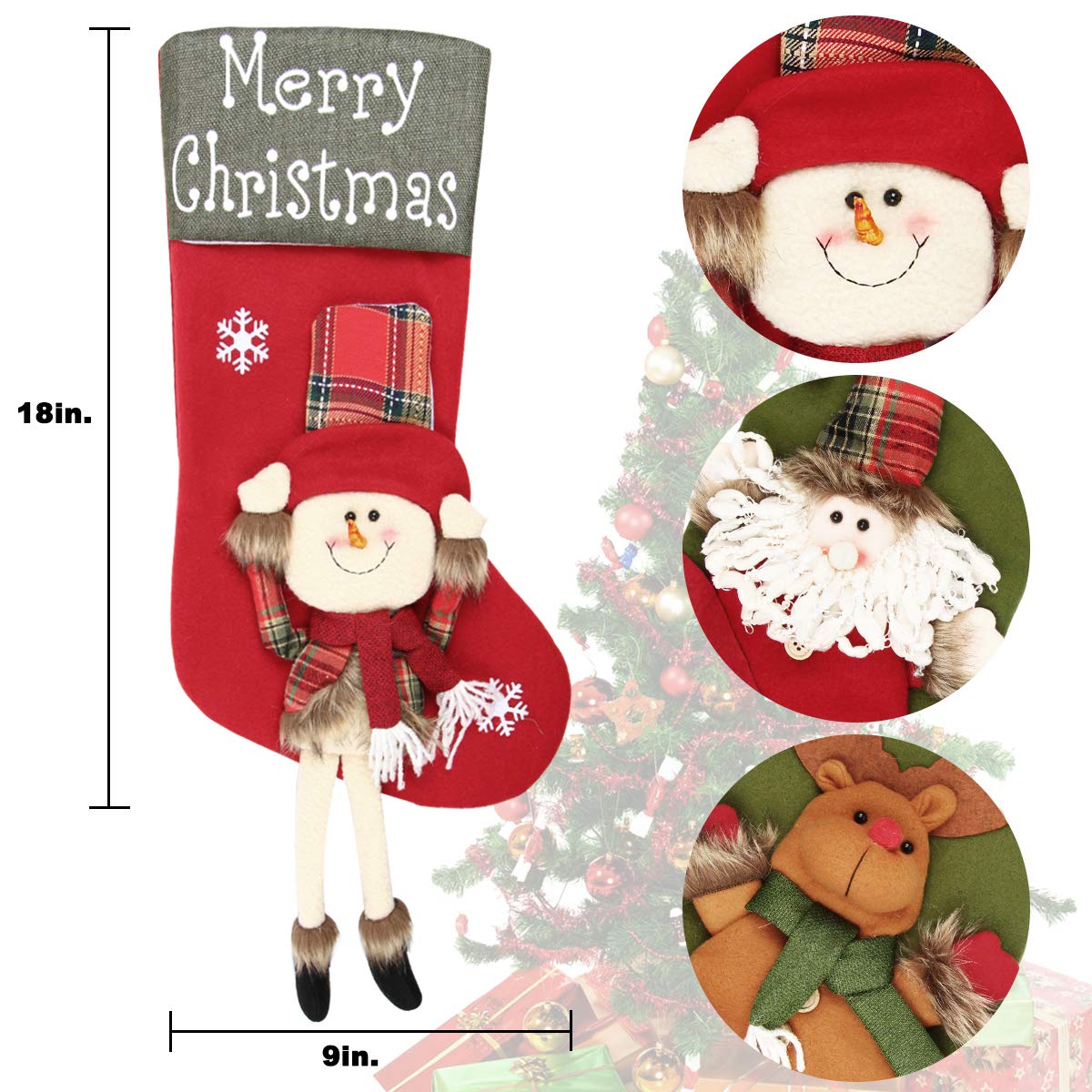 Dreampark Christmas Stockings, Big Xmas Stockings Decoration - 18\