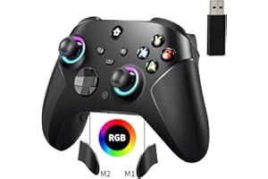 vaomon Wireless Controller for Xbox One Controller,2.4GHz Xbox One Controller Wireless with 8 Color RGB Light/Programmable/800mAh Battery,Compatible with Xbox One,Xbox One S/X,Xbox One Series X/S