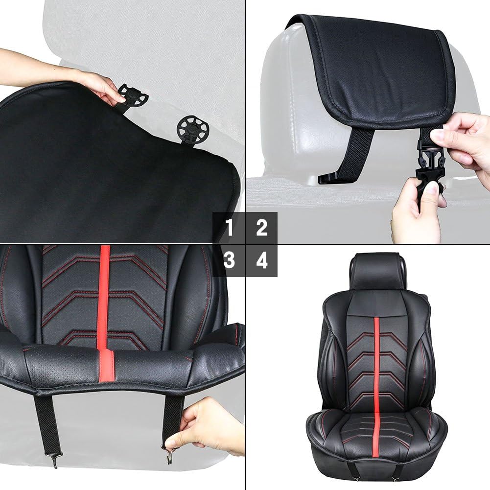 Amazon Kkmoon 車カバーシートクッション 前部座席 Puレザー 防水 普通車用 1枚 シートカバー 車 バイク