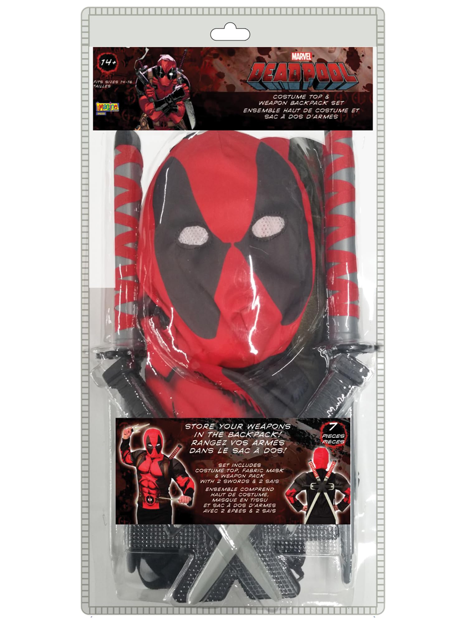 Photo 1 of Rubies Imagine Deadpool Costume Top and Weapon Backpack Kit, Adult Extra-Small
