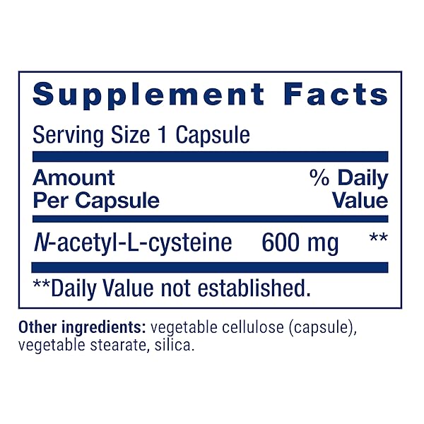 LIFE EXTENSION N-ACETYL-L-CYSTEINE (NAC), IMMUNE, RESPIRATORY, LIVER HEALTH, NAC 600 MG, POTENT ANTIOXIDANT SUPPORT, FREE-RADICALS, EASY TO ABSORB, 60 CAPSULES