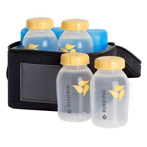 Medela Breast Milk Storage Cooler Bag with Contoured Ice Pack,