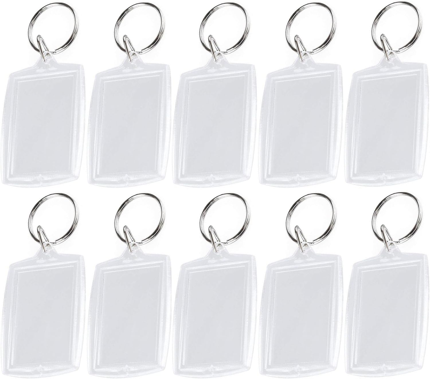 25PCS Transparent Acrylic Plastic Photo Frame Keychain