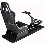 Dshot Racing Wheel Stand with seat Driving Seat Racing Simulator Cockpit Recliner with Gear Shift Mount for PS4, PS3, Xbox On
